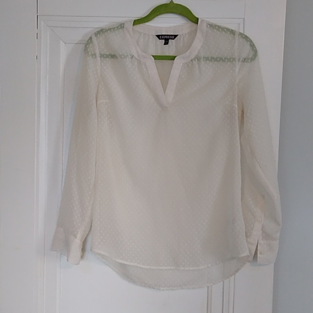Sheer polka dot blouse
